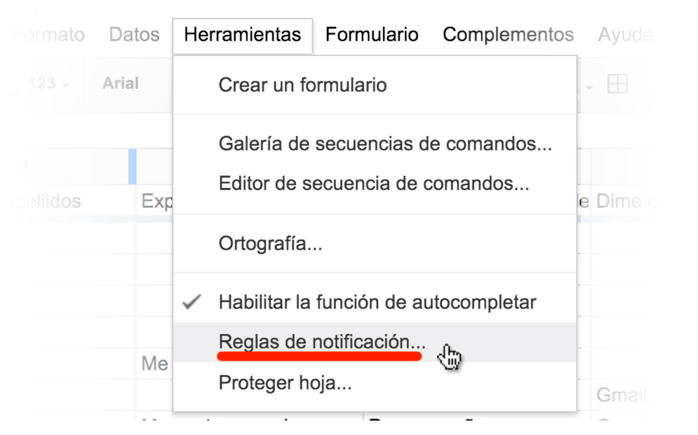 Reglas de notificación