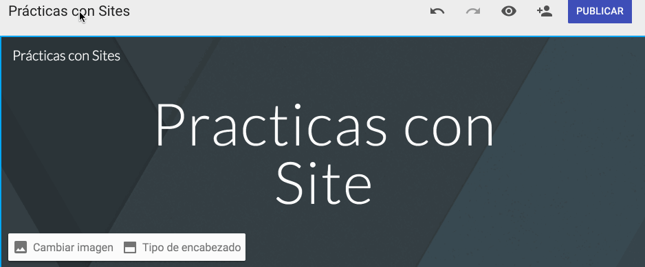 Editar cabecera Sites