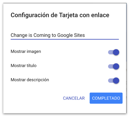 Configuración enlaces